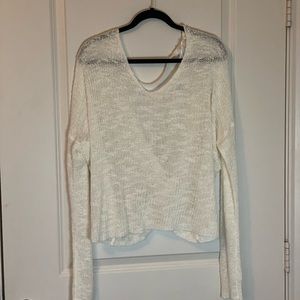 Off-white/cream slouchy crochet sweater